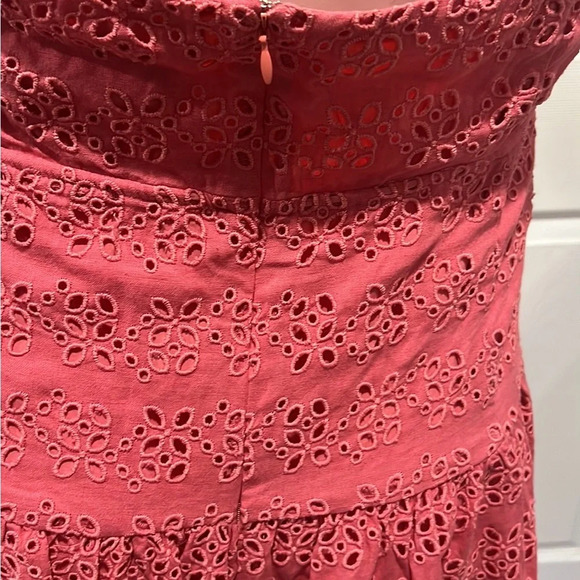 J.Crew Anguilla mini pink eylet linen blend halter dress size 18 NWT - Picture 7 of 12